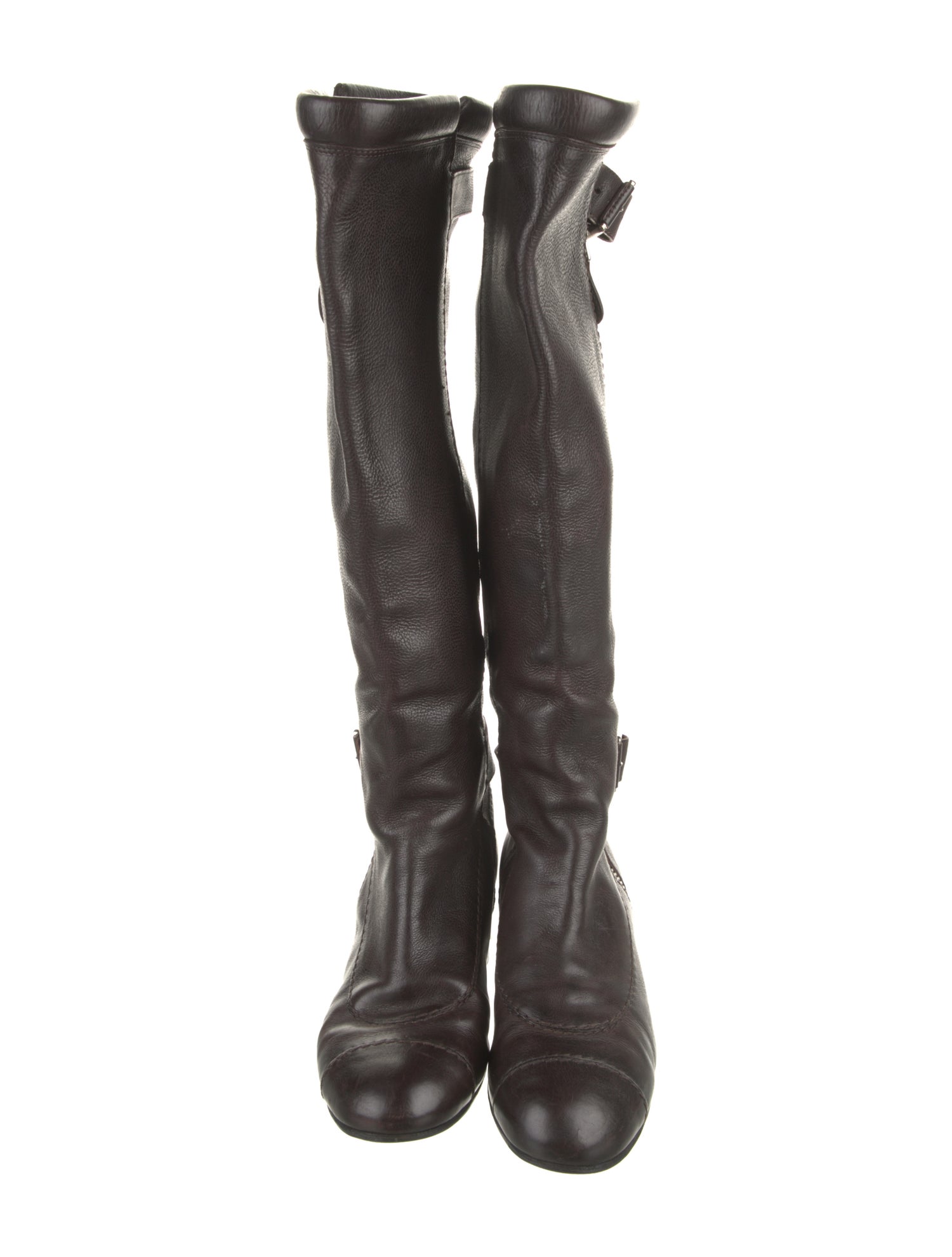 Chanel Interlocking CC Logo Leather Riding Boots